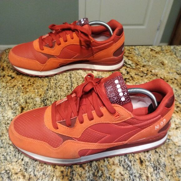 Diadora N92 Cherry Red Men's 9 Wm 11 Running Classic Sneaker - Picture 1 of 12